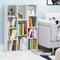 42" Freestanding White Wooden Bookcase with 11 Open Cube Storage Shelves and Closed Back